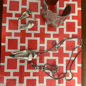 Kendra Scott jewelry set.  Adjustable necklace, earrings and cuff bracelet